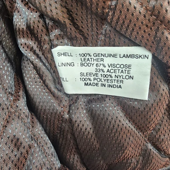 Vtg Lambskin Leather Bomber Jacket Quilted‎ Brown Grunge Top Gun Style Classic